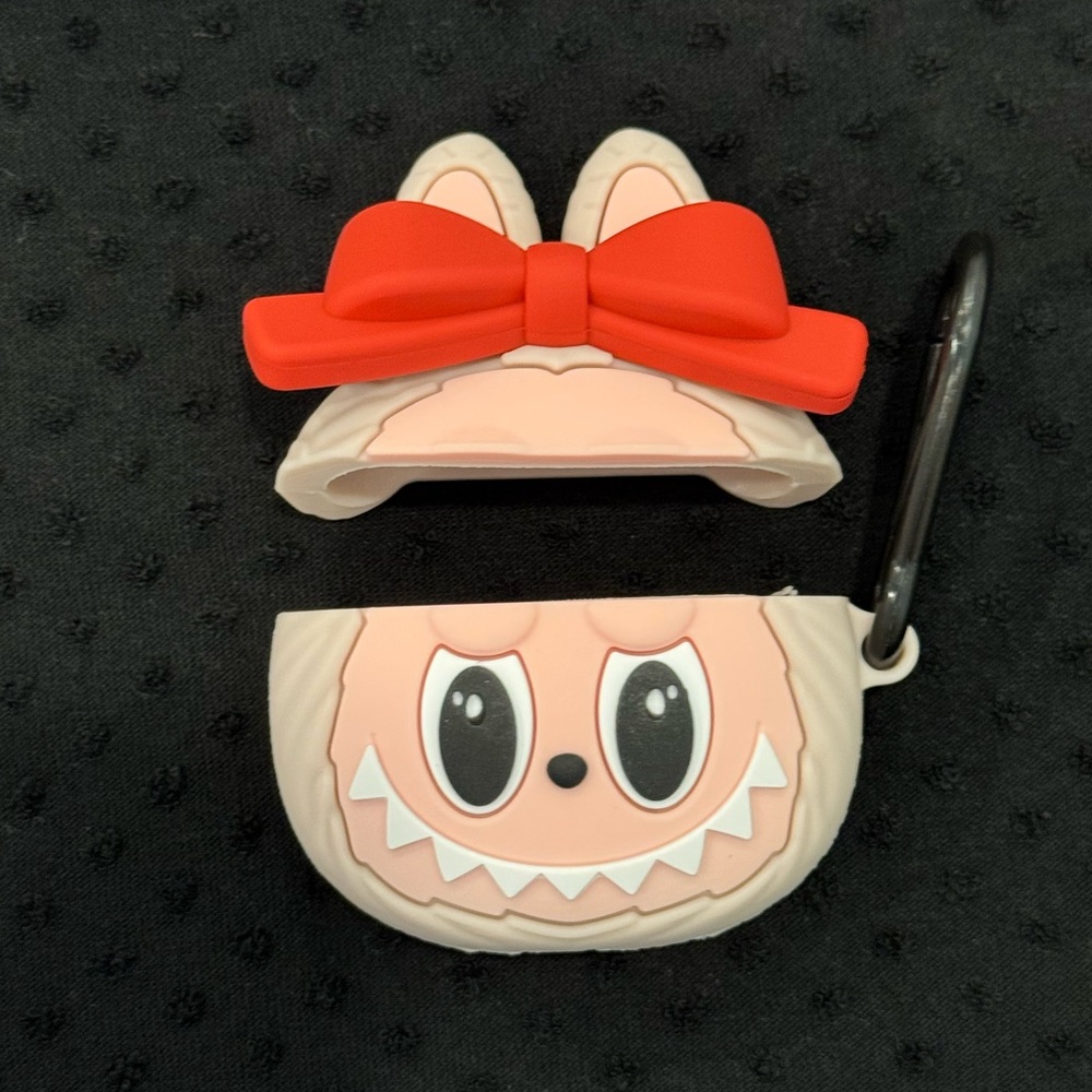 Labubu monster airpods 4 case with key chain attachment
